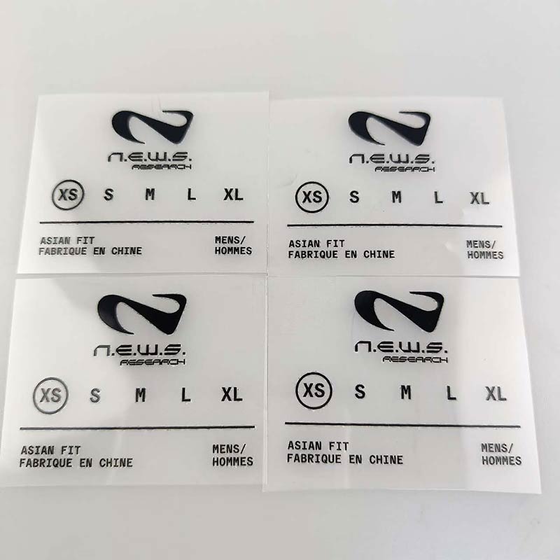 Custom Neck Size Tag-less Wash Care Label Heat Transfer Logos